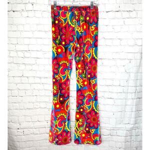 Flare Street Wms Large Juniper Flares Lovadelic Rainbow Velvet Flare Pants Retro